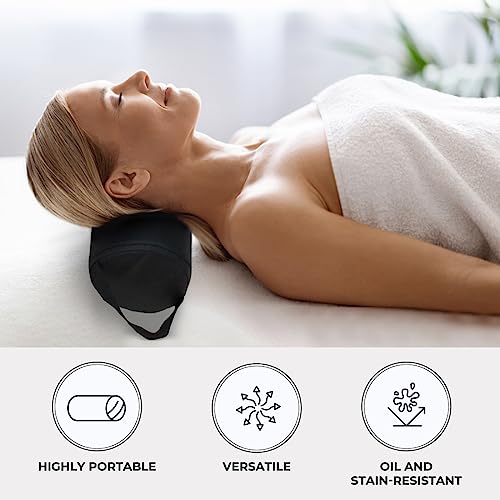 ForPro Full Round Bolster Pillow, Black, Oil and Stain-Resistant, for Massage and Yoga, 6¡± R x 26¡± L