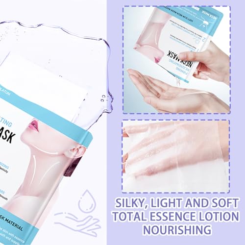 Neck Firming Mask Set,Non-greasy Tighten Lift Firming Neck Mask Skincare Moisturizer, 10 Pieces Deep Moisturizing Masks for Tightening, All Skin Type