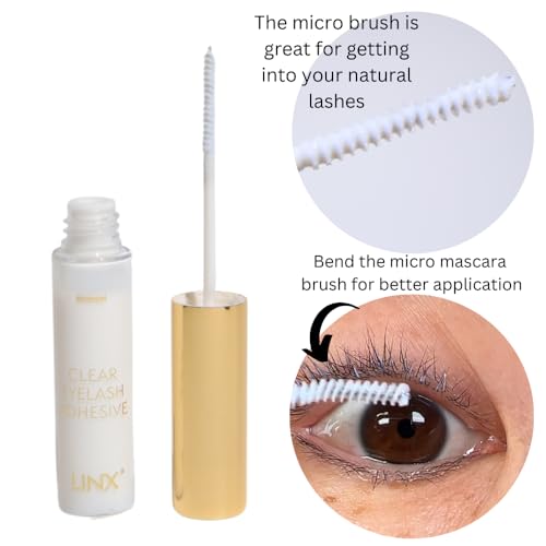 Linx DIY Lash Glue with Micro Mascara Wand 2-5 Day Lash Hold (Clear)