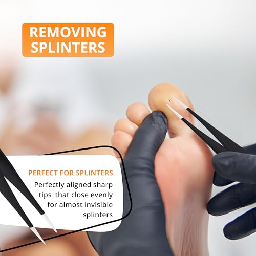 Premium 2-Piece Tweezer Set ? Hand-Finished Stainless Steel Slant & Pointed Tips for Precise Hair Removal