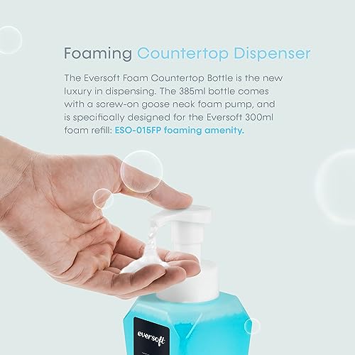 Eversoft Foaming Countertop Hand Soap Bottle Dispenser + 4 x 300ml Refill Foam Hand Soap Cartridge Kit