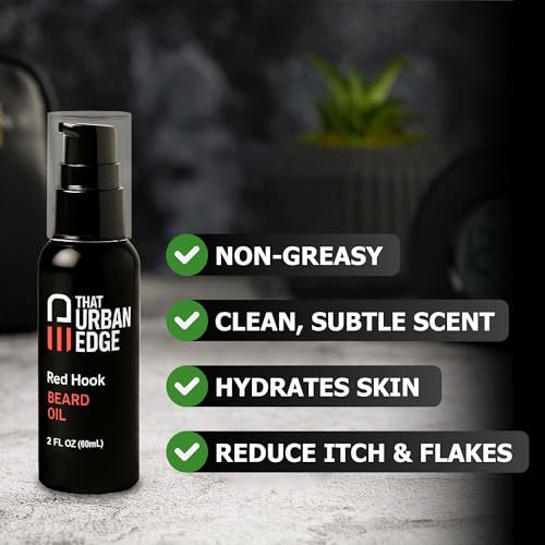 That Urban Edge Beard Oil for Black Men & All Beard Types, Non-Greasy Beard Conditioner, Softens & Hydrates, Red Hook Scent, Travel-Friendly, 2 Fl Oz