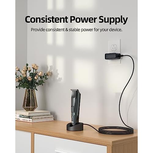 Superer 8V 5Ft Power Cord Fit for Philips Norelco HQ840 Multigroom Series 3000 MG3750 MG3760 Electric Shaver Trimmer Razor Replacement Charger Supply