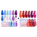Beetles Gel Nail Polish Set - 6 Colors Hema-Free 15ML Full Size Baby Blue Purple Kit Wisteria with Red Winter 6 Burgundy Orange Pink 15ML