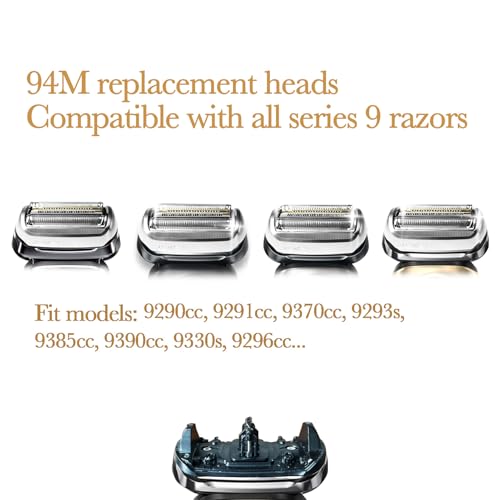 Series 9 94M Electric Shaver Replacement Heads Parts for S9 Razors, S9 Sport Replacement Head with 2+2 Precision Blades