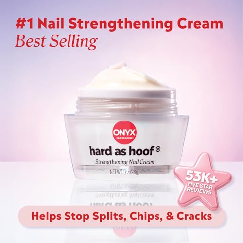 Onyx Professional Hard as Hoof Nail Strengthening Cream, Coconut Scent - Nail Growth and Conditioning Cuticle Cream Stops Splits, Chips, Cracks & Strengthens Nails, 1 oz