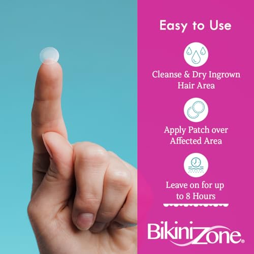 Bikini Zone Ingrown Hair Patches, Hydrocolloid Treatment for Day/Night Use, 20 Count 3 Pack