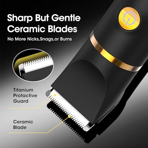 Manscape Body Hair Trimmer for Men: Pubic Hair Trimmer, 3 in 1 Versatile Electric Shaver for Groin,Face,Beard,Nose,Waterproof Body Groomer with Ceramic Blades, Mens Gifts