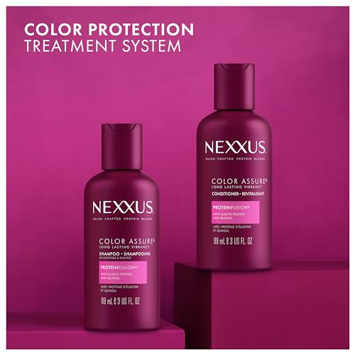 Nexxus Shampoo, Color Assure, Travel-Size 3-Pack ? Replenishes and Extends Hair Color Vibrancy, 3 Oz Ea