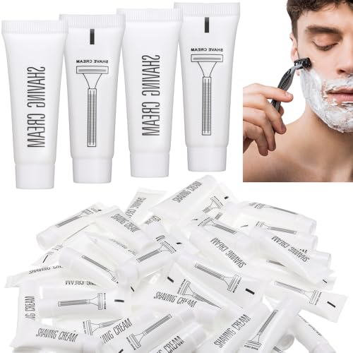 Disposable Shaving Cream Bulk Travel Size 10 Ml/ 0. 35 Fl. oz Shave Cream for Hotel Camping Travel Homeless Toiletries(50 Pcs)