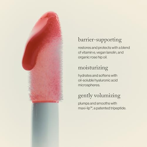 goop Beauty Hydra-Barrier Gel Gloss | Hydrating Lip Gloss to Moisturize & Plump Lips | Hyaluronic Acid & Vitamin E | Glaze - Palest Clear Pink | 0.13 oz