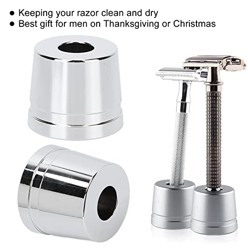 Multi-purpose Stand, Silver Metal Shaver Holder, Pedestal Base, Compact Size, Gift for Men