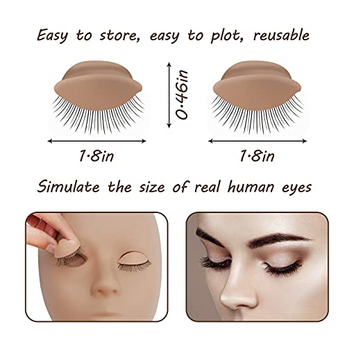 6 pairs of replaceable eyelids (2 boxes), MAIZOA Eyelash Replacement Eyelids,used for eyelash training and practice makeup eyelash extension (Wheat color)