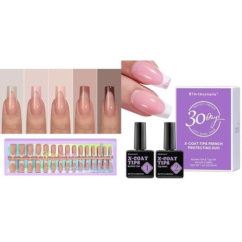 btartboxnails XCOATTIPS French Square Nails French Protecting DUO