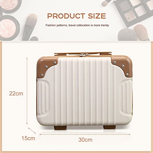 Hard Shell Beauty Case 30 * 15 * 22cm, Portable Waterproof Cosmetic Case with Elastic Band and Zipper, ABS Makeup Travel Case for Women Girl for Lipstick Skin Care