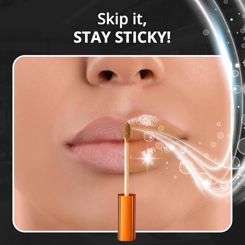 Mocha Glow Brown Sheer Transparent Sparkle Lip Gloss for Women - Hydrating, Vitamin E Infused - Smooth Application, Clean Formula - Brown Lipgloss, 1 Pack