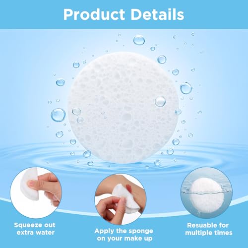 300 Count Compressed Facial Sponges Disposable Exfoliating Pads Face Cleansing Sponges Professional Cosmetic Makeup Spa Spong for Facial Cleansing, Exfoliating, Makeup Removal