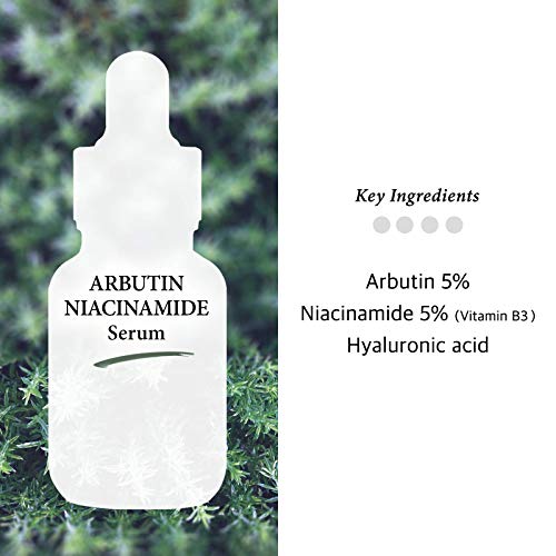 Arbutin 5% Serum for Face with Niacinamide 5% - Treating Pigmentations, Melasma, Dark Spot Corrector, Prevent Skin Discolouration, 1 Fl Oz (30ml) (Pack of 2)