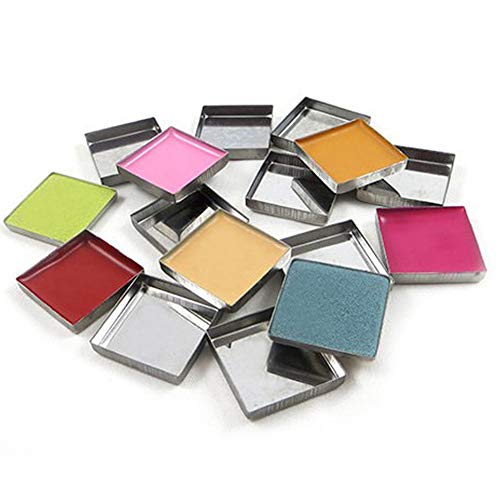 20 Pieces Empty 26 mm Square Metal Pans Cosmetic Eyeshadow Blush Lipstick Organizer for Magnetic Makeup Palette (Height 5 mm)