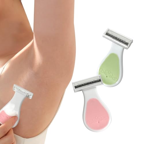 EKIND 2-Pack Manual Mini Three-Blade Razor Body Hair Trimmer Portable Safe Shaving Tool for Women Girls