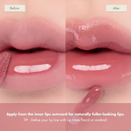 rom&nd GLASTING COLOR GLOSS 07 Spring Fever - K-Beauty Plumping Lip Gloss for Angel Ring High-Shine, Non-Sticky, Hydrated Lips | Long-Lasting, Soft Girl Aesthetic & Versatile Korean Makeup