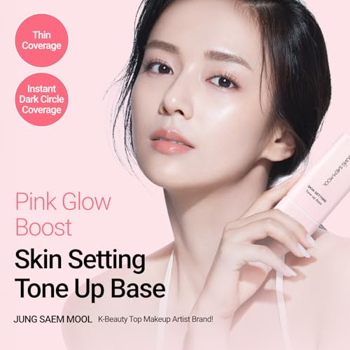 JUNG SAEM MOOL Skin Setting Tone Up Base 1.35 Fl Oz, Pink Luminizing Makeup Primer, Hydrating K-Beauty Base for Radiant Glow & Smooth Skin, Camu Camu for Vibrant Complexion, Longlasting, Korean Makeup