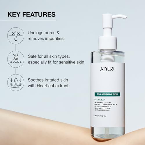 ANUA Gentle Double Cleanser Duo: Heartleaf Pore Control Cleansing Oil Mild & Hydrating Gentle Foaming Face wash for Double Cleansing, Daily Facial Cleanser, Korean Skincare