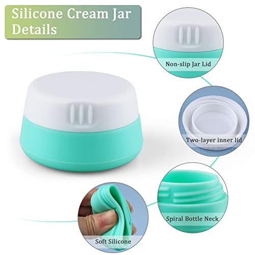 Cosywell Small Travel Containers for Toiletries 20ml 8Pack TSA Approved Silicone Cream Jars Refillable Leak-proof Travel Size Accessories with Lid for Lotion Cosmetic Makeup Body Cream