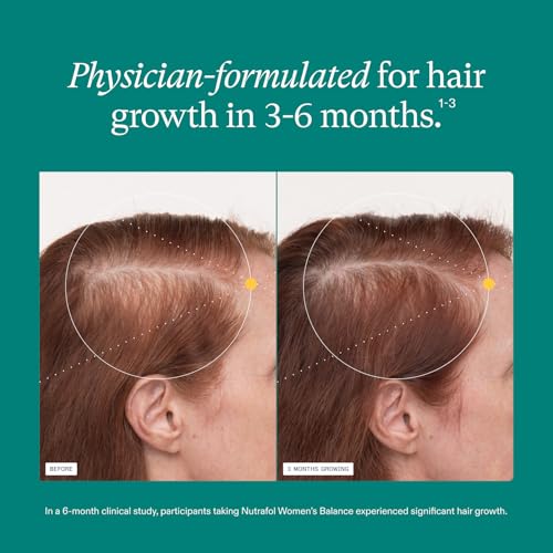 Nutrafol Women's Hair Growth Supplements, for Women 18-44 Years Old, Clinically Tested for Visibly Thicker, Stronger Hair, 100% Vegan Ingredients, Dermatologist Recommended - 1 Month Supply, 1 Pouch