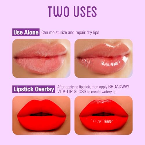 Ruby Kisses Broadway Vita-Lip Clear Lip Gloss (Vitamin E 6 Pack), Ultra-Hydrating & Soothing Formula with Multi-Vitamin Oils, High-Shine Non-Sticky Finish, Healing Lip Balm for Healthy Lips