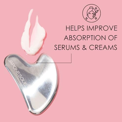 JAPONESQUE SKINTherapy Contouring Facial Tool V Roller for Lymphatic Drainage, Facial Massage, Relieves Tension and Improves Absorption of Skin Care Products