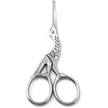 Silver Cranes Shaped Stainless Steel Nose Hair Clippers, Eyebrows and Nose Hair, Round Head Scissors Manual Nose Hair Trimmers, Eyelashes Professionals Facial Nose Hair Trimmers Scissors