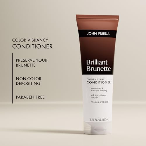 John Frieda Brilliant Brunette Color Vibrancy Conditioner, Brown Hair Conditioner, 8.45 Fl Oz, Pack of 2