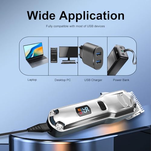 USB Charger Cable Compatible with oneisall Low Noise Dog Clippers Model RFC-676 Only, Power Cord for oneisall Rechargeable Stainless Steel Blade Pet Shaver(for RFC-676 Only)