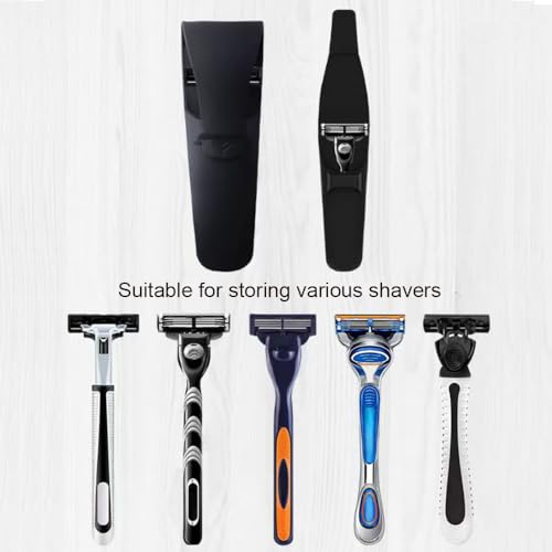 Silicone Razor Travel Case Set of 2 Black Safety Razor Case Compatible with Gillette Parker Merkur Travel Razor Men Razor Holder