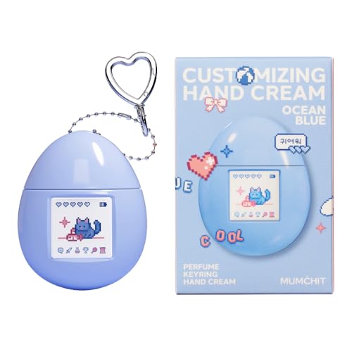 [Korean Perfume Brand (Cool Marine Scent)] Momchi Perfume Key Ring Hand Cream Ocean Blue 1.7 fl oz (50 ml) Portable Sticker Decor Customized, Korean Brand Marine