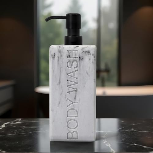 Rectangular Resin Dispenser Premium Bathroom Shampoo Conditioner Body Wash Bottle Modern Refillable Pump Design