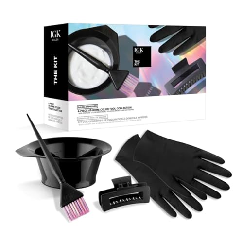 IGK Permanent Hair Dye Color Kit + At-Home Color Tools Set | 5N Back To Brown-Natural Brown, 100% Gray Coverage | Salon-Quality Application | 4.75 oz