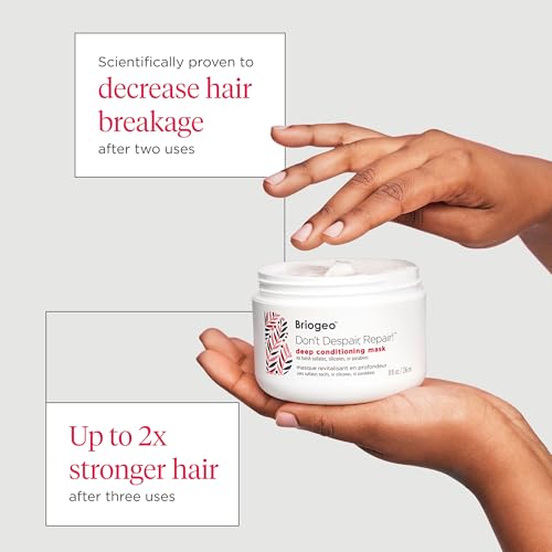 Briogeo Don't Despair, Repair! Deep Conditioning Mask, Deep Conditioner for Dry Damaged or Color Treated Hair, Prevent Future Breakage, Protein Mask for Stronger Hair, Vegan, Cruelty-Free