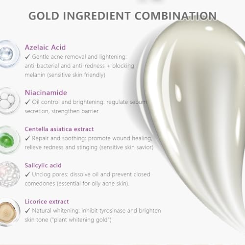 Azelaic Acid, 12% Azelaic Acid For Face Serum Rich in Niacinamide and Hyaluronic Acid, Fades Post Acne Marks and Calms Redness, Formula for Uneven and Blemish Prone Skin Care 2 OZ, 2 Packs