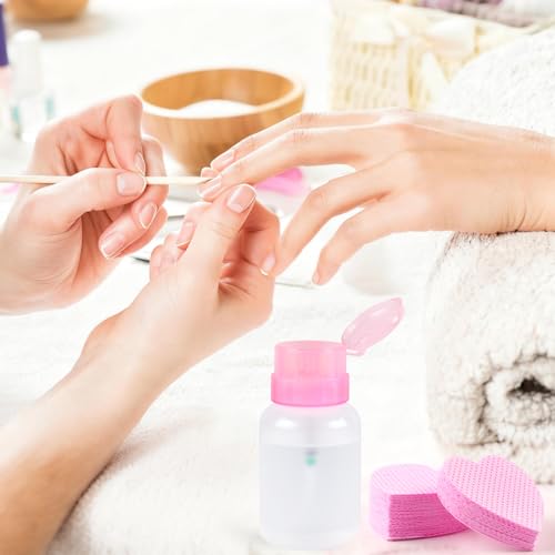 1080 Pieces of Cotton-Free Nail Cleaning Wipes, 1 Pull-Off Pump-Style Bottle, Suitable for Cleaning Nail Polish and Nail Glue, False Eyelash Extension Glue Cleaning Wipes (pink)