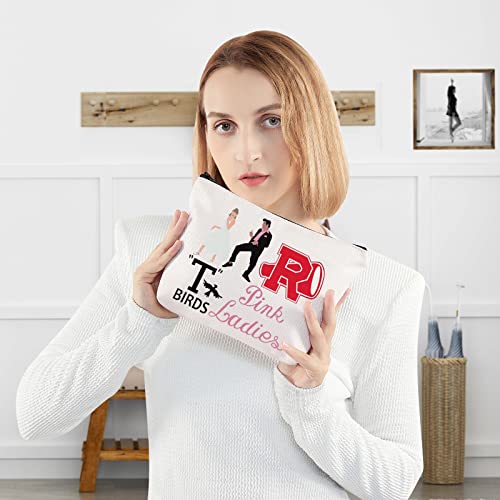 WZMPA Musical Cosmetic Makeup Bag Musical Theatre Fans Gift T Bird Pink Ladies Musical Makeup Zipper Pouch Bag For Friend Family (T Bird Pink Ladies)