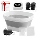 Ionic Foot Bath Detox Machine, Ionic Foot Spa to Remove Toxins with 2 Arrays, 80 Disposable Foot Bath Liners, Detoxification Sea Salt, Folding Bathtub, Gift for Women & Men