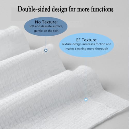 Disposable Face Towels, Facial Cleansing Cloths, Extra Soft Makeup Removing Cleansing 10"¡¿12" Face Towelettes, Skin Care and Makeup Removal, 102% Pure Plant Fiber