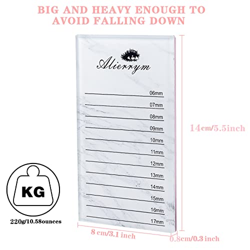 Premium Eyelash Extension Tray Lash Applicator Reusable Glass Tile & Pre-Measured Guided Step-by-Step Lines for Easy Application (L)