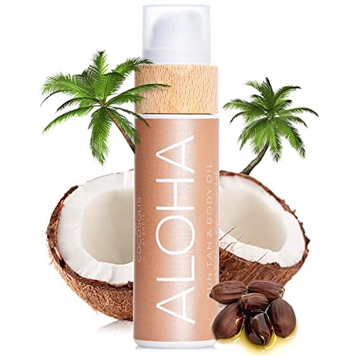 COCOSOLIS ALOHA Sun Tan & Body Oil XL | Organic Tanning Bed Lotion | Get Healthy Deep Chocolate Tan | Tanning Accelerator with 5 Precious Oils to Make Your Skin Glowing & Revitalized