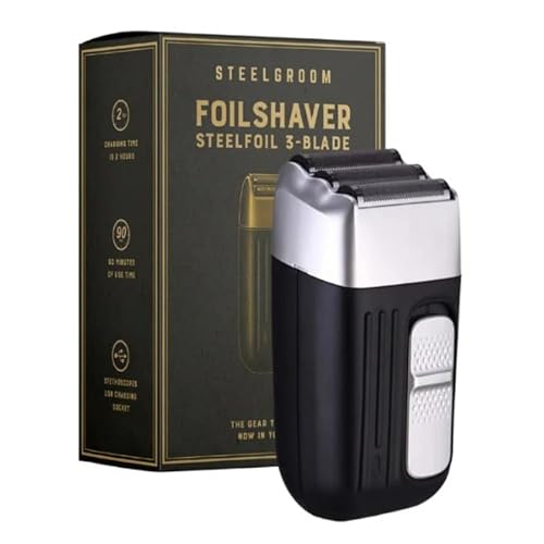 3?Blade Rechargeable Foil Electric Shavers for Men - Battery-Operated & Lightweight Electric Foil Shaver Men for Face, Head, & Neck - Cordless, Smooth, Close Shave Finish for Sensitive Skin