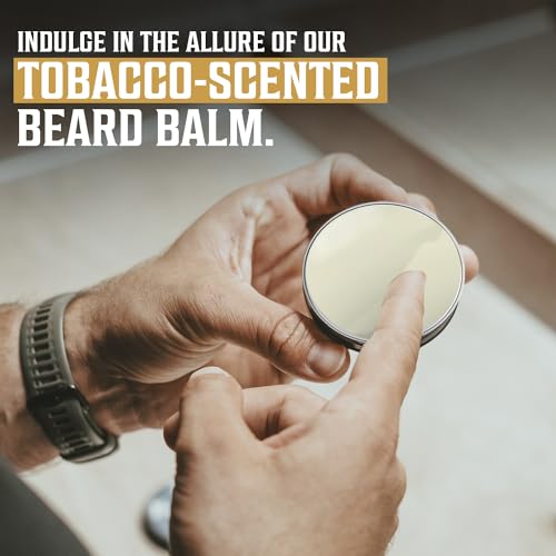 Viking Revolution Sweet Tobacco Beard Balm for Men and Sweet Tobacco Beard Oil Bundle - With Argan and Jojoba Oils - Soften and Moisturize your Beard