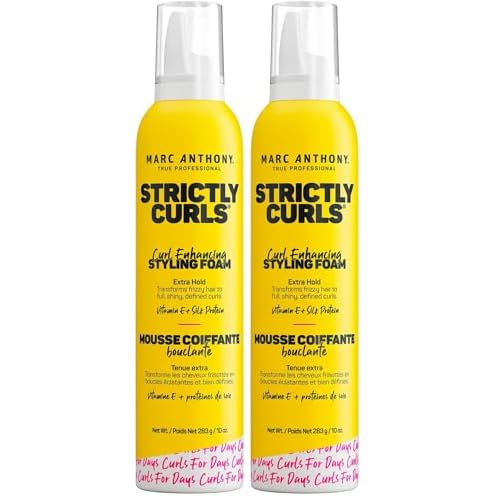 Marc Anthony Curl Enhancing Styling Foam, Extra Hold | Vitamin E & Silk Proteins | Anti-Frizz | Mousse | Pack of 2