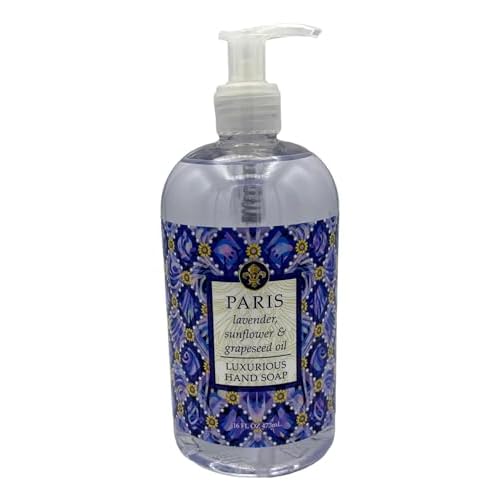 Greenwich Bay Trading Co., Destination Collection - Paris, Hand Soap and Shea Butter Lotion Set, 16 Ounces Each, Purple, white